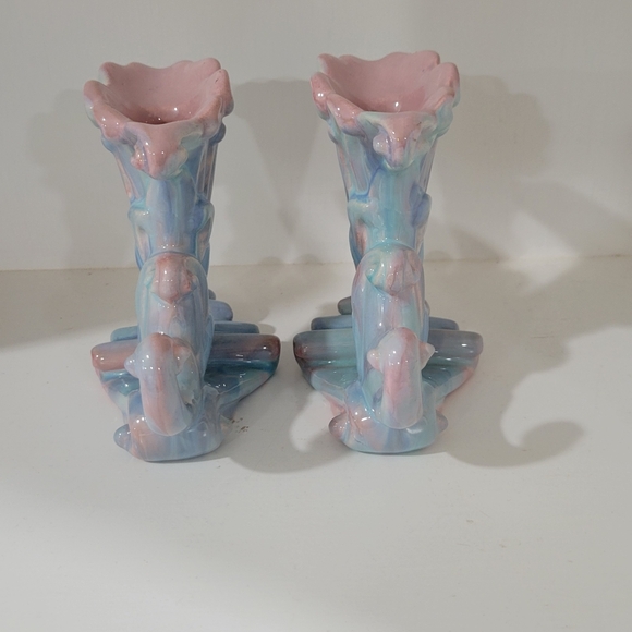 Vintage Royal Haeger Fleur De Lis Ceramic Candlesticks Pair - Picture 10 of 13